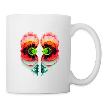 Psychedelic poppy flowers - Mug - white - Right