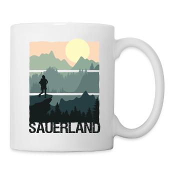 Sauerland Merch | Dorfkind Wandern Wintersport - Tasse - Weiß - Rechts