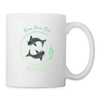 Karma Beach fishes vert - Mug blanc - blanc - Droite