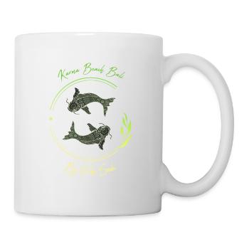 Karma Beach fishes yellow green - Mug - white - Right