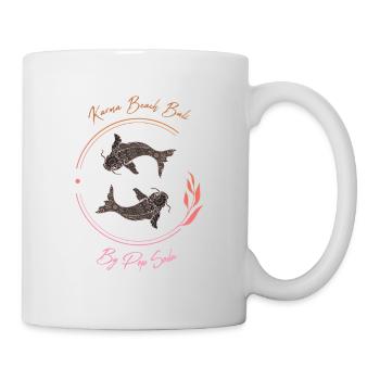 Karma Beach fishes orange pink - Mug - white - Right