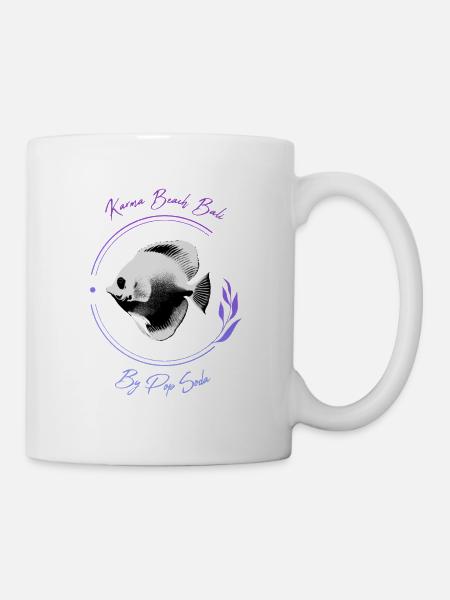 Karma Beach Tang Fisch lila - Tasse - Weiß