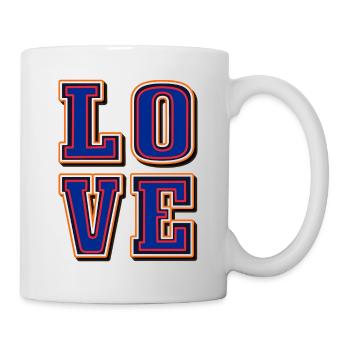 Love Blue-Liebe. Amore - Valentinstag - Tasse - Weiß - Rechts