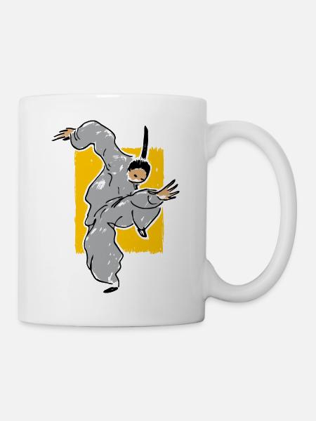 Kungfu Mönch - Tasse - Weiß