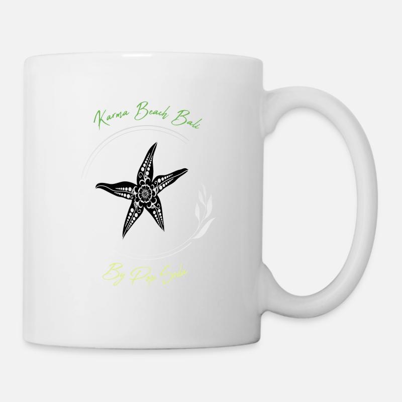 Karma Beach starfish vert - Mug blanc - blanc