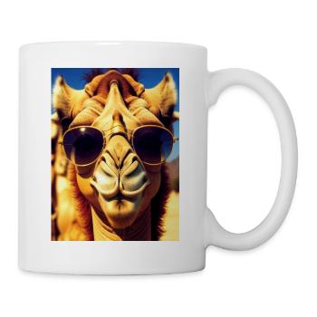 cool camel holiday selfie desert sunglasses comic - Mug - white - Right
