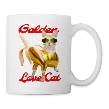 Golden Banana Love Cat - Tasse - Weiß - Rechts