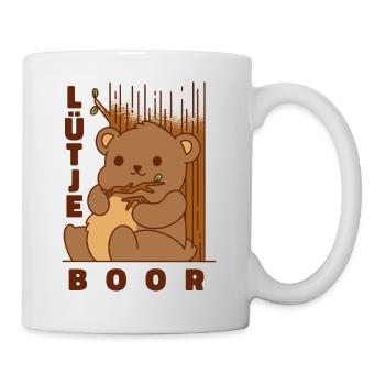 Lütje Boor Plattdeutsch kleiner Bär - Tasse - Weiß - Rechts