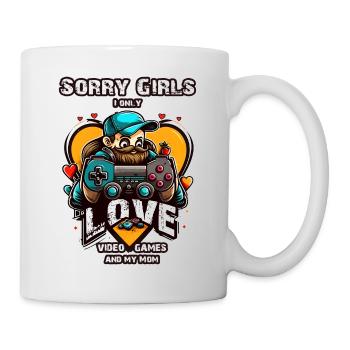 Désolé les filles, je n’aime que les jeux vidéo et ma mère - Mug blanc - blanc - Droite