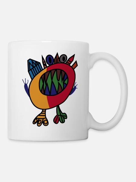painted crystal Monster - Tasse - Weiß
