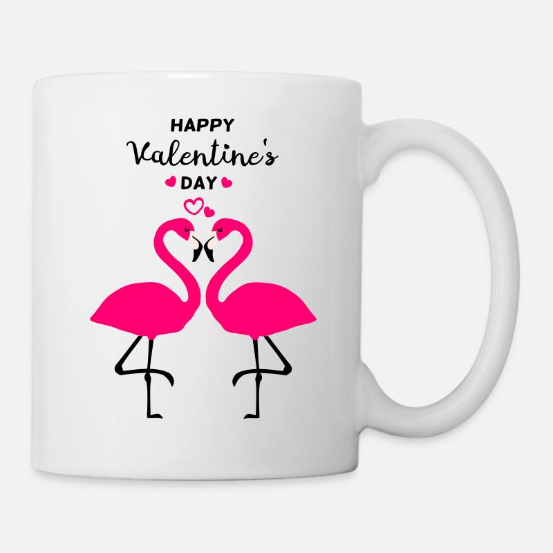 Flamants roses Saint-Valentin - Mug blanc - blanc