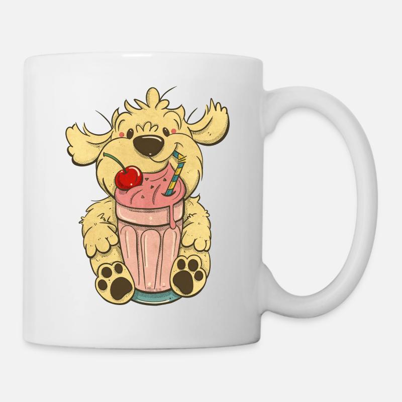 Cockapoo Thor avec milkshake rose - Mug blanc - blanc