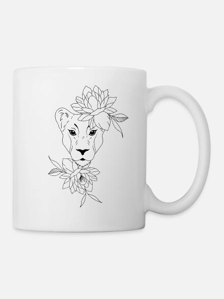 Löwe - Tasse - Weiß
