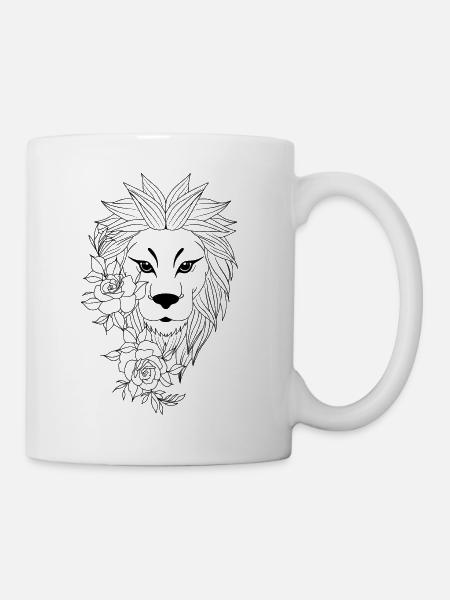 Löwe - Tasse - Weiß
