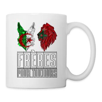 Algériens Marocains frères pour toujours - Mug blanc - blanc - Droite