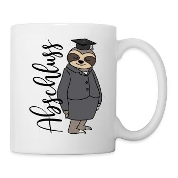 Abschluss Frauen Faultier Frau Doktorhut Bestanden - Tasse - Weiß - Rechts