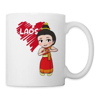 Laos Laos Laotian Fille Robe Lao I Cadeau - Mug blanc - blanc - Droite