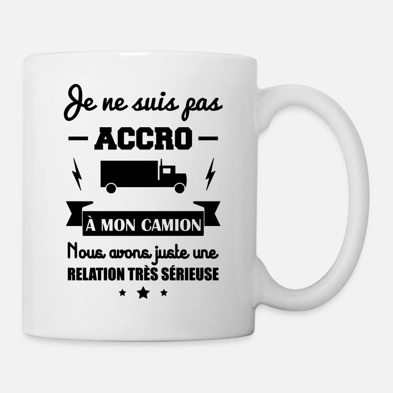 Pas accro au camion, chauffeur routier, cadeau - Mug blanc - blanc