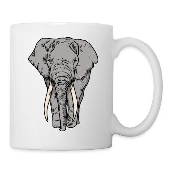 Afrikanischer Elefant - Tasse - Weiß - Rechts