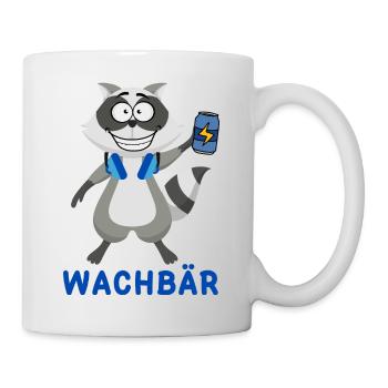 Wachbär Techno Design für Raver zum Feiern im Club - Tasse - Weiß - Rechts