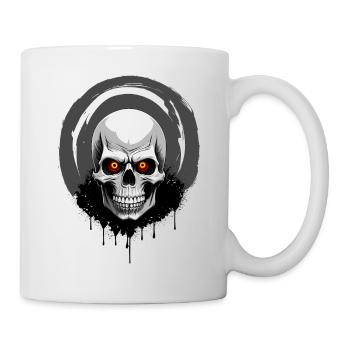 Skull with orange eyes - Mug - white - Right
