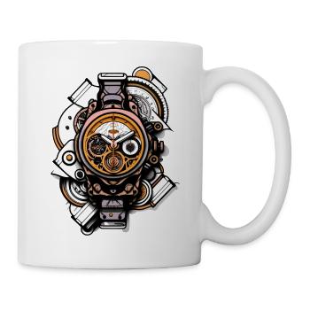 Chronograph with 3 totalizers as wristwatch - Mug - white - Right
