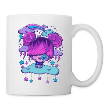 Rock star bubble head girl - Mug - white - Right