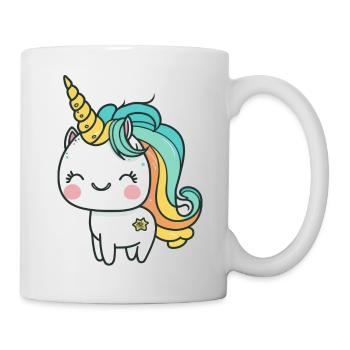 Kawaii Cute Happy Unicorn - Mug - white - Right