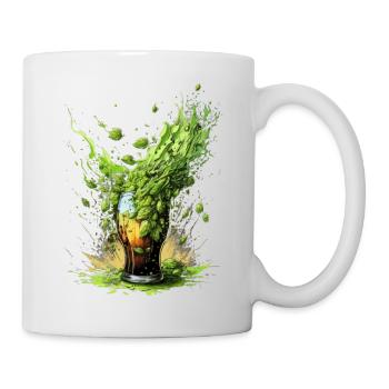 Hops explosion in beer glass - Mug - white - Right