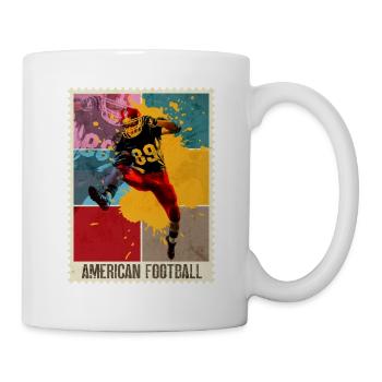 Joueur de football américain Vintage Retro Stamp - Mug blanc - blanc - Droite