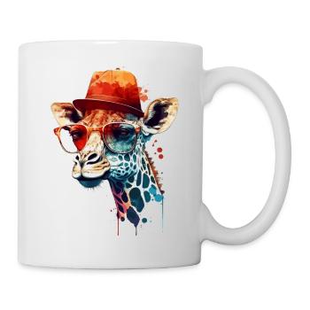 Giraffe as an intelligent mammal with glasses - Mug - white - Right