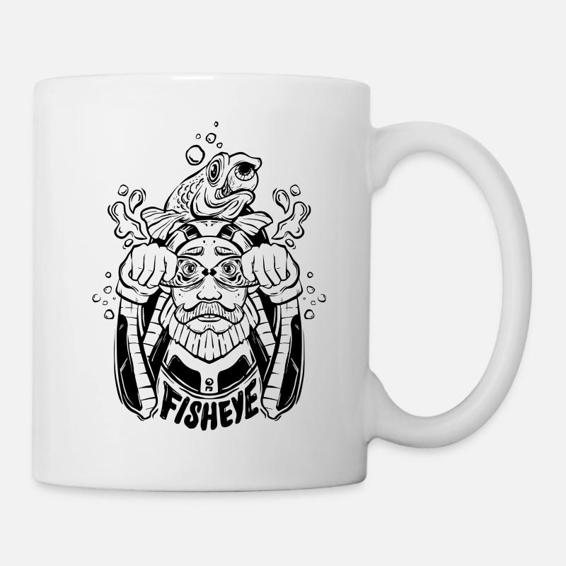 Fisheye Man - Tasse - Weiß
