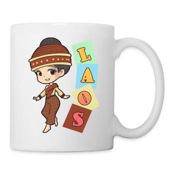 Laos Laos Laotian Fille Robe Lao I Cadeau - Mug blanc - blanc - Droite
