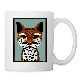Beautiful ocelot painting - Mug - white - Right