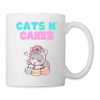 Chats et gâteaux - Mug blanc - blanc - Droite