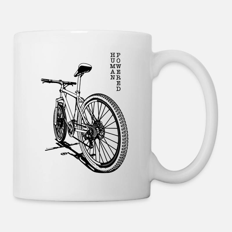 Le T-shirt met à l’honneur la performance physique sur le VTT. - Mug blanc - blanc
