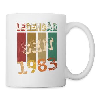 40. Geburtstag LEGENDÄR SEIT 1983 Geschenkidee - Tasse - Weiß - Rechts