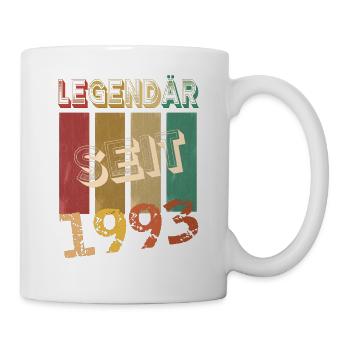 30. Geburtstag LEGENDÄR SEIT 1993 Geschenkidee - Tasse - Weiß - Rechts