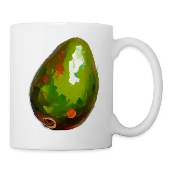 Ölgemälde einer Avocado - Tasse - Weiß - Rechts