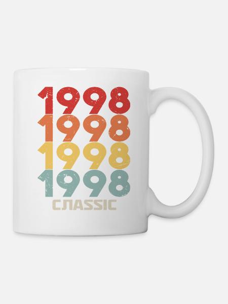 1998 Anniversaire dans le style vintage classique 1998 - Mug blanc - blanc