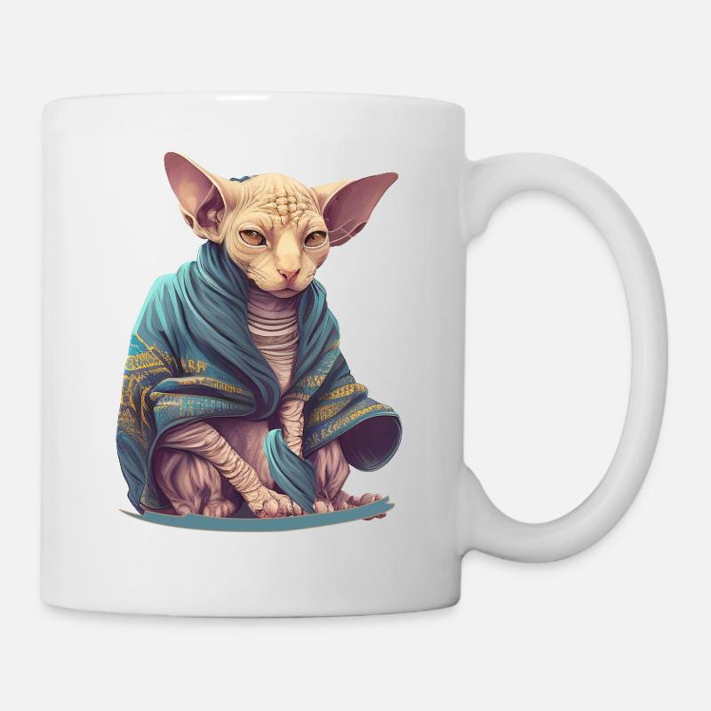 Chat Sphinx avec cape - Mug blanc - blanc
