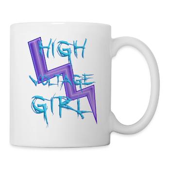 Hochspannungs-Mädchen - Tasse - Weiß - Rechts
