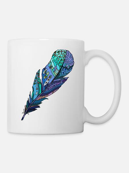 Feder - Tasse - Weiß