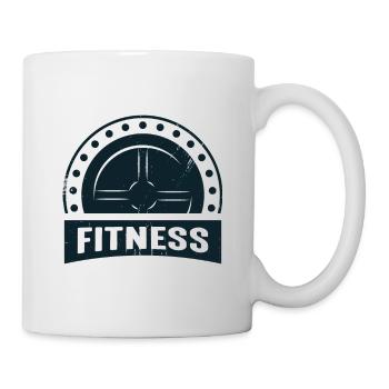Fitness Hantel Schwarz - Tasse - Weiß - Rechts
