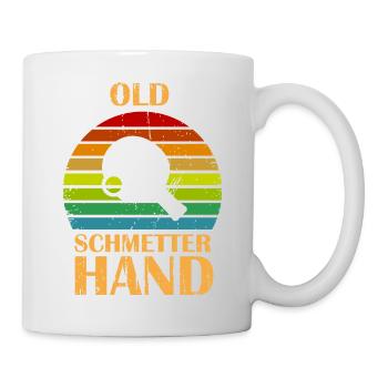 Old Schmetter Hand / Tischtennis / lustiges motiv - Tasse - Weiß - Rechts