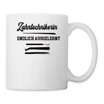 Zahntechnikerin Ausbildung Azubi Lehre Bestanden - Tasse - Weiß - Rechts