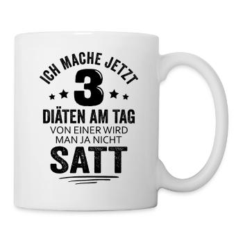 Ich mache jetzt 3 Diäten am Tag - Tasse - Weiß - Rechts