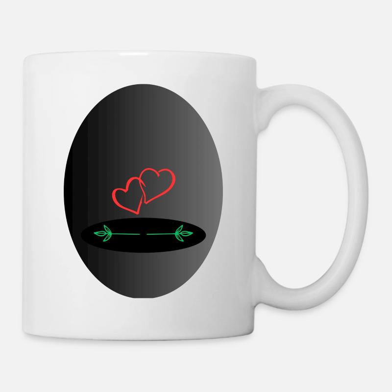 Cœur Rouge , Coeur - Mug blanc - blanc