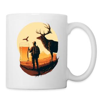 Jäger in der Natur Bier am Horizont - Tasse - Weiß - Rechts