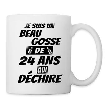 beau gosse de 24 ans qui déchire / anniversaire 24 - Mug blanc - blanc - Droite